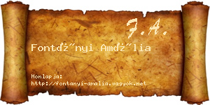 Fontányi Amália névjegykártya