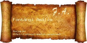 Fontányi Amália névjegykártya